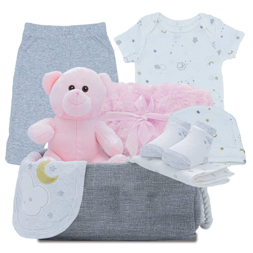 Gerber Baby Unisex' 19 Piece Baby Essentials Gift Set, Teddy, Newborn