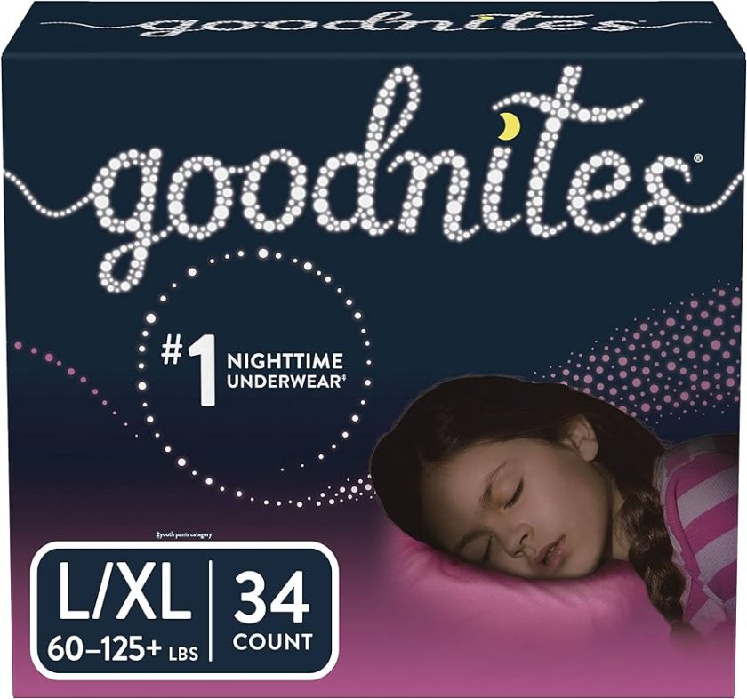 Goodnites Bedtime Underwear Girls, Size L-XL