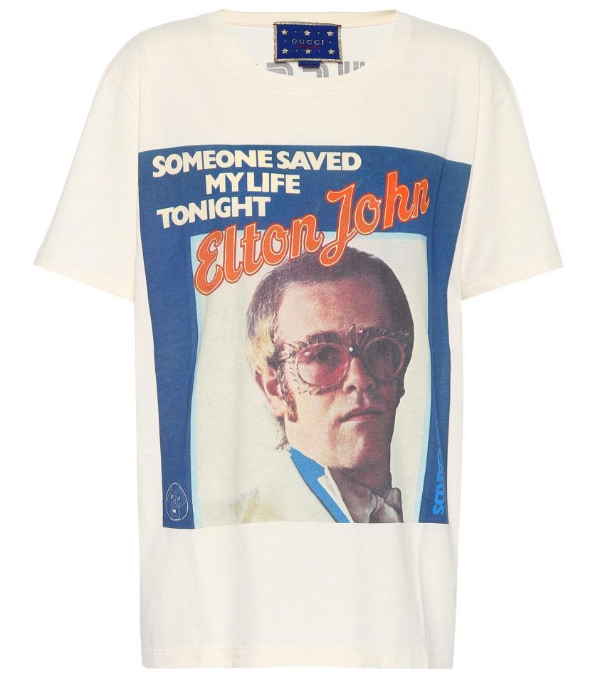 GUCCI elton john t-shirt Gucci logo, womens T-Shirt