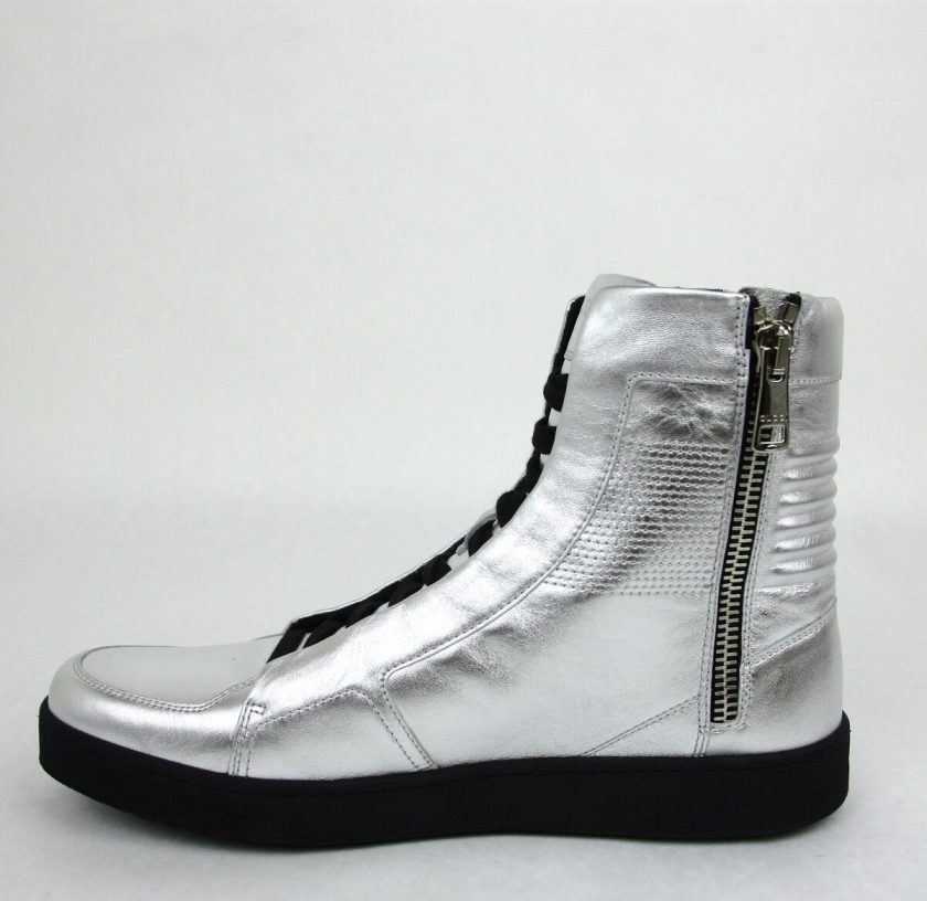 Gucci Men's Silver Leather Limited Edition High top Sneakers