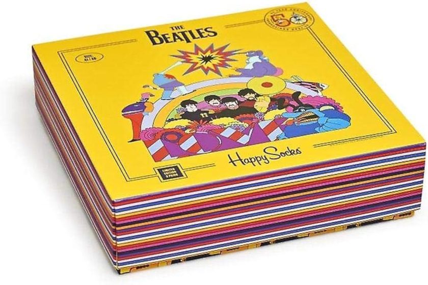 Happy Socks Men's Beatles EP Collector's Box 3-Pack Assorted