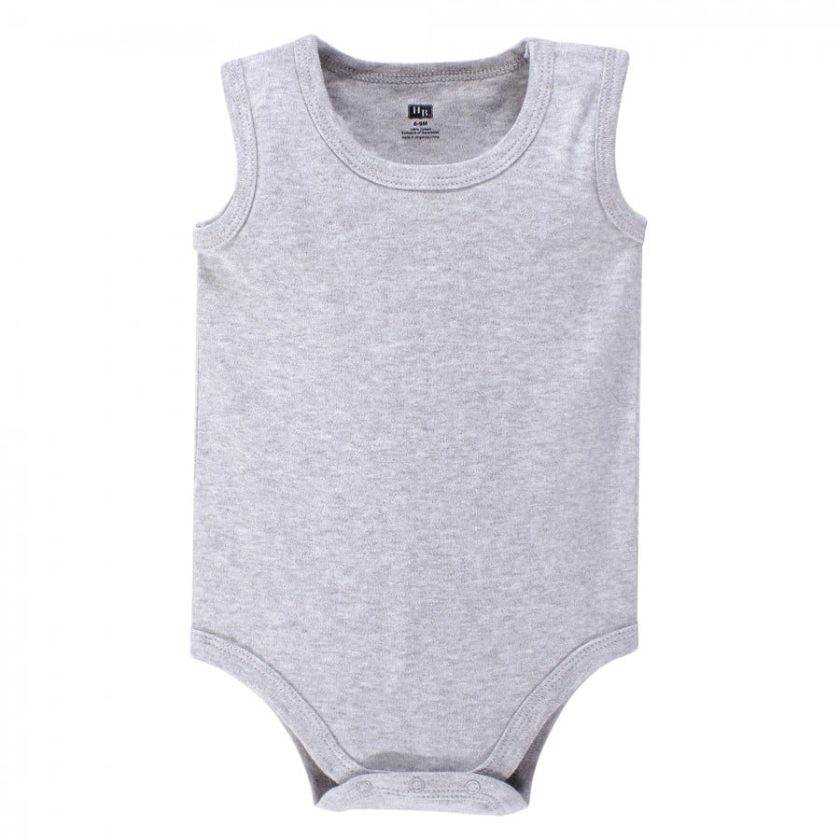 Hudson Baby 8 Pack Sleeveless Cotton Bodysuits, Heather Gray