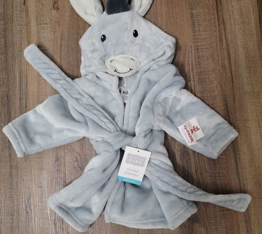 Hudson Baby Animal Face Hooded Bath Robe