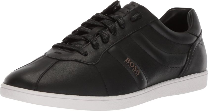 Hugo Boss BOSS Orange by Men's Rumba Leather Tennis Sneaker Construction Shoe, Black, 10 M US
