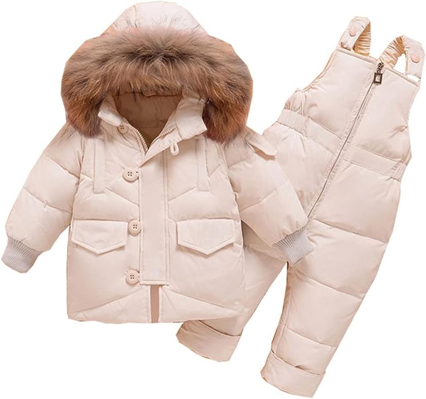 JELEUON Baby Girls Two Piece Winter Warm Hooded