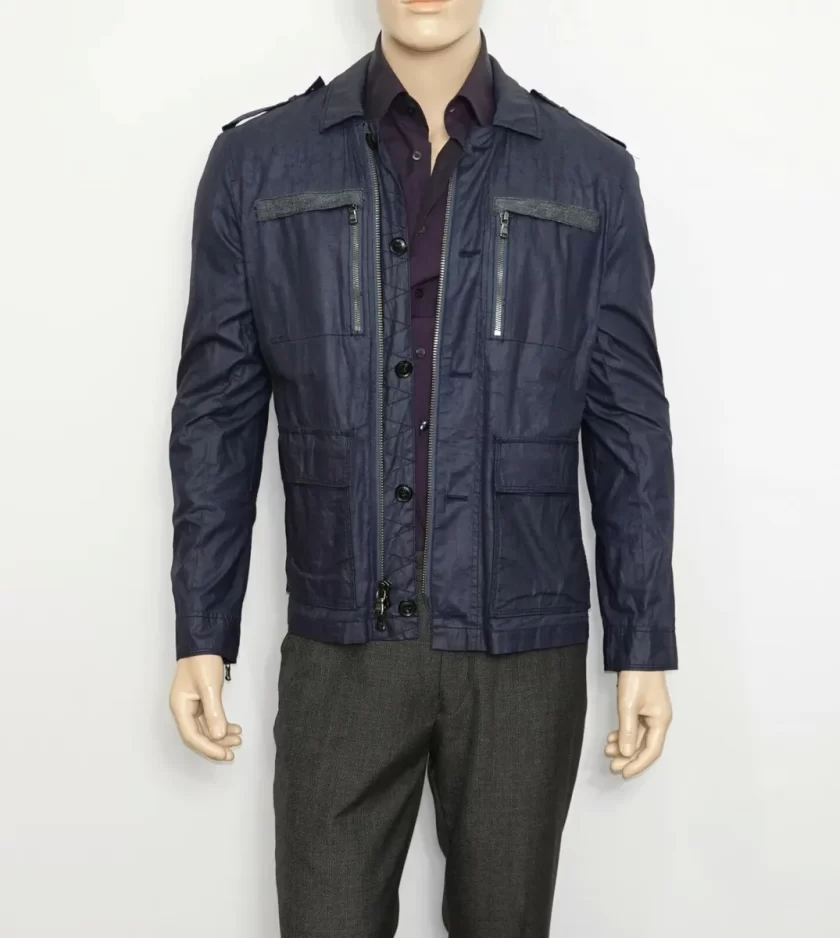 John Varvatos Star USA Men's Field Jacket, Blue Heather, Large