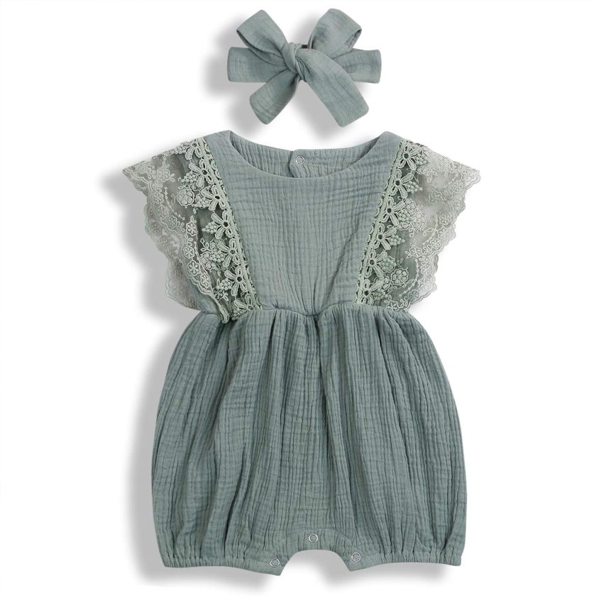 Baby Girls Lace Romper Set – Elegant and Cute Onesie