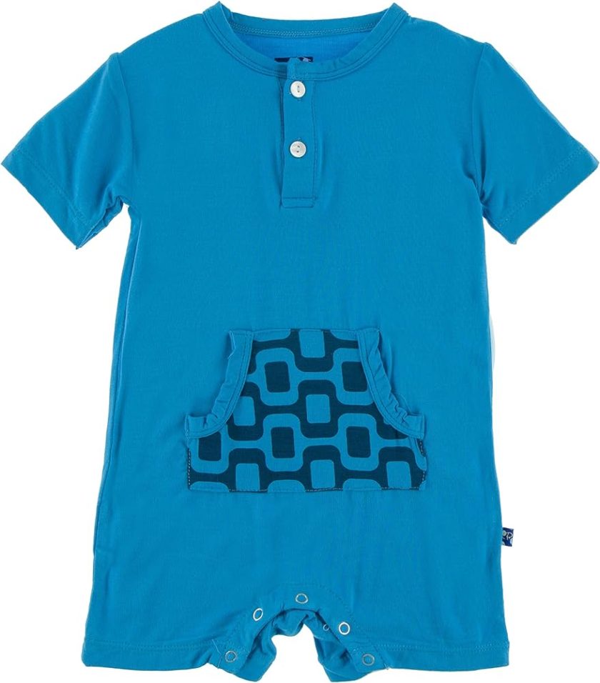 Kickee Pants Little Boys Print Kangaroo Romper
