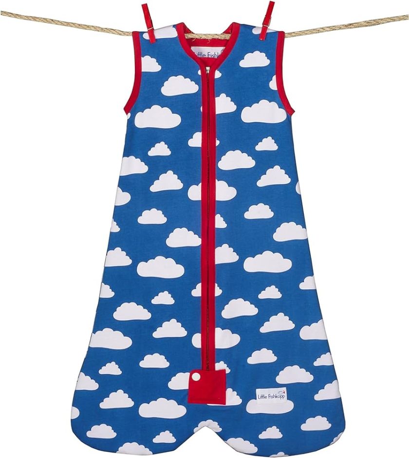 Little Fishkopp Organic Cotton Baby Sleep Sack, Clouds