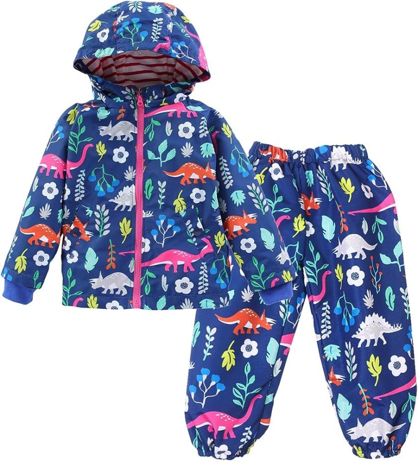 LZH Toddler Rain Jacket Girls Boys Raincoat Waterproof