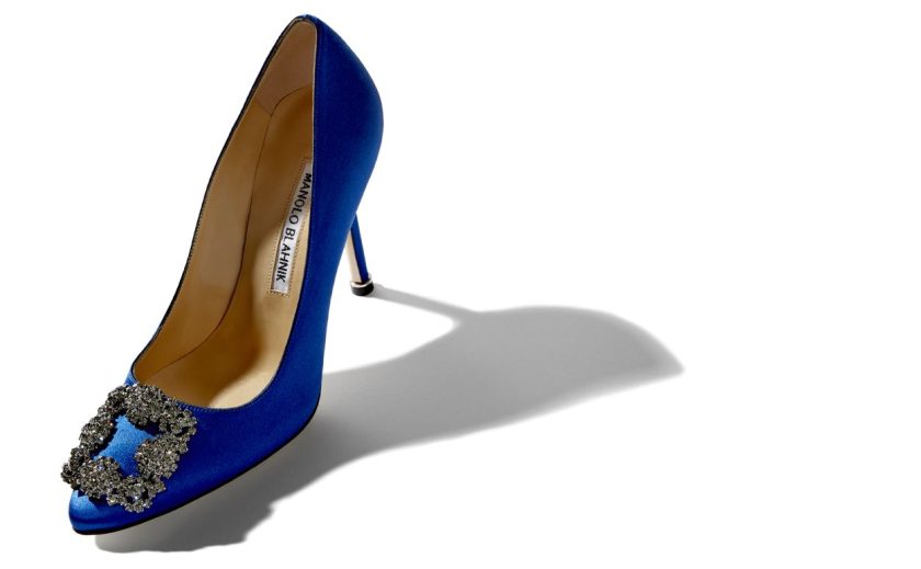 Manolo Blahnik Hangisi Satin Pump, 39 Blue