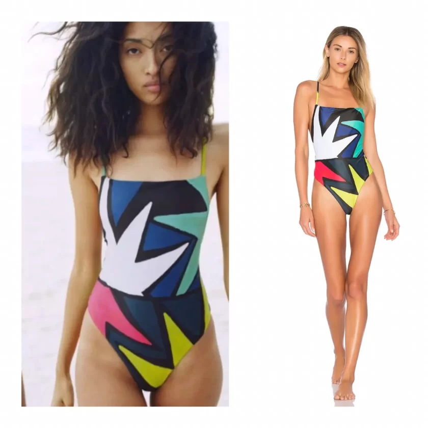Mara Hoffman Women's High Cut One Piece Swimsuit, Superstar Marine, Large