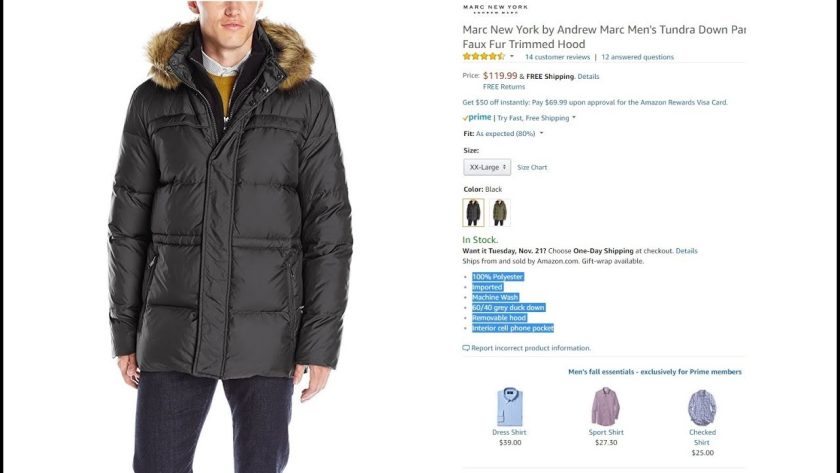 Marc New York by Andrew Marc Men's Tundra Down Parka