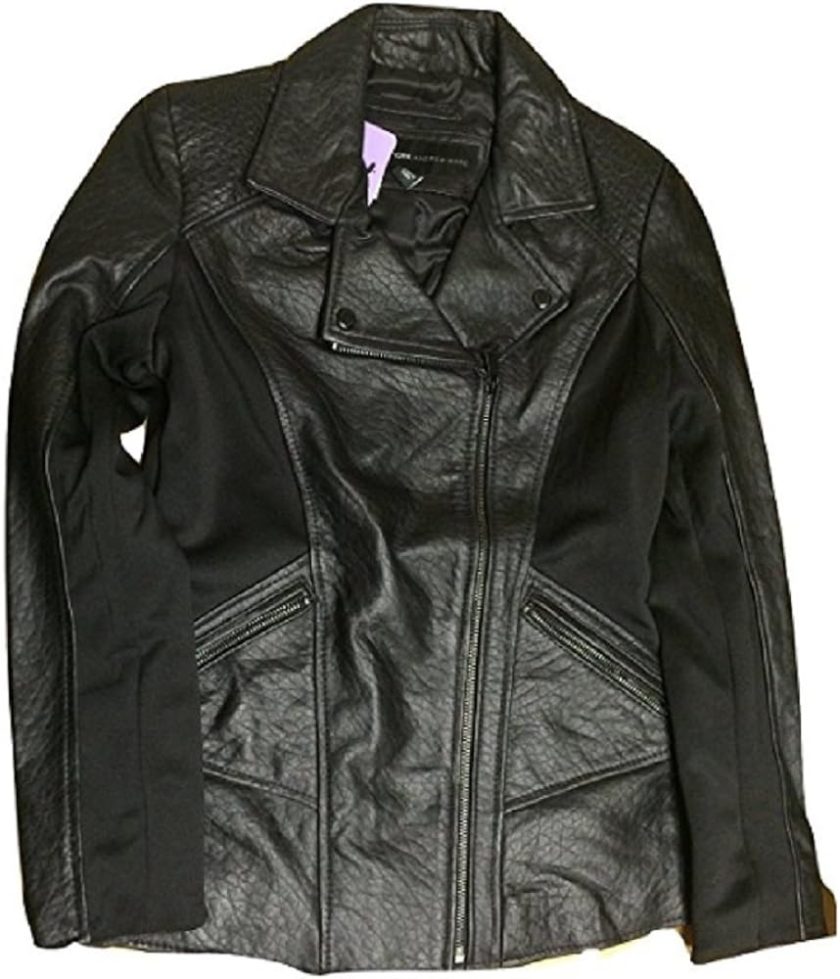 Marc New York by Andrew Marc Women's Paley Moto Jacket Black X-Small