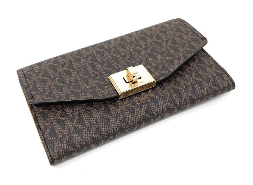 Michael Kors Cassie Large Trifold Wallet White Leather