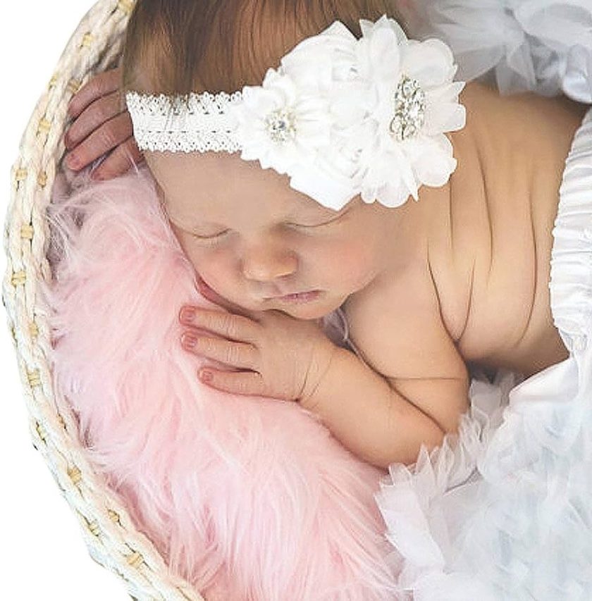 Baby Christening Headbands with Bows - Perfect Accessories for Your Little Angel's Special Day