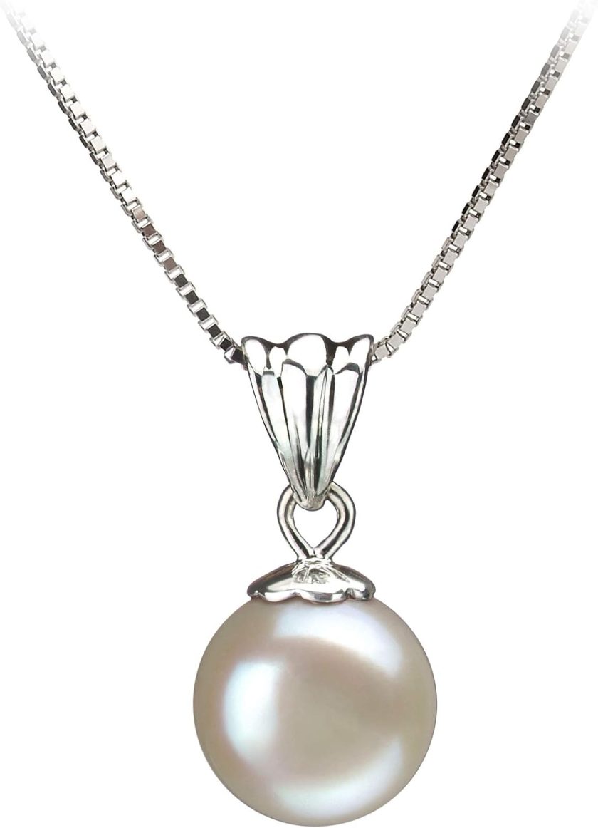 Nancy White 9-10mm AA Quality Freshwater Sterling Silver Cultured Pearl Pendant