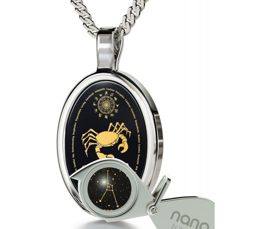 Nano Jewelry 925 Silver Zodiac Pendant Cancer Necklace