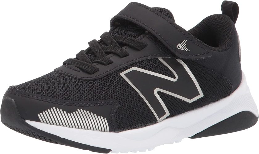 New Balance Boys' Hook and Loop Running Shoe Black