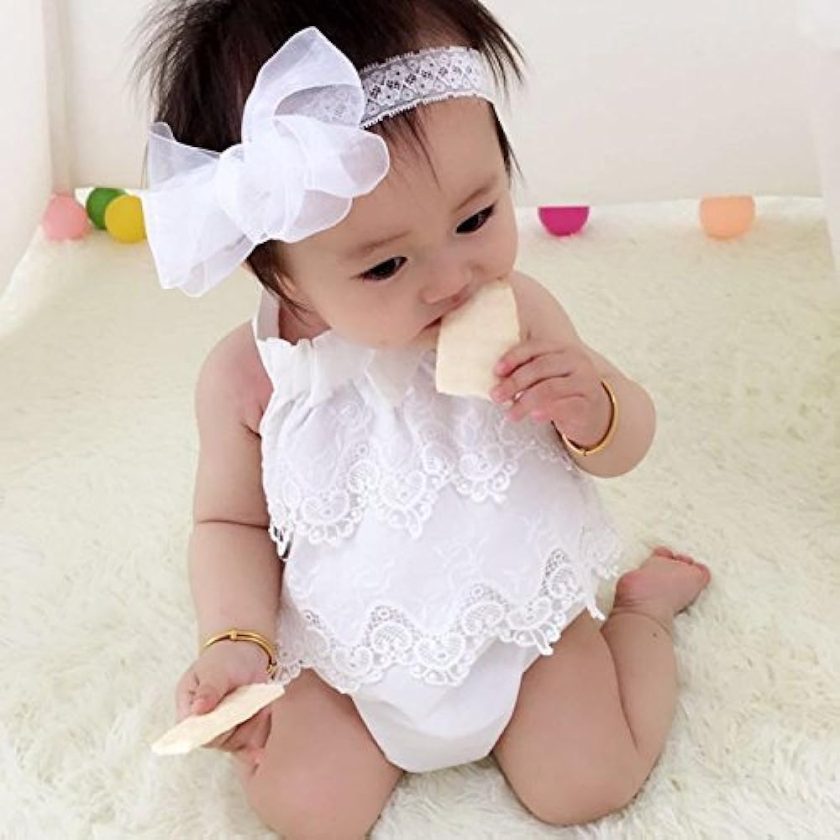 Newborn Baby Girl Infant Romper Jumpsuit Bodysuit Tutu Lace Dress
