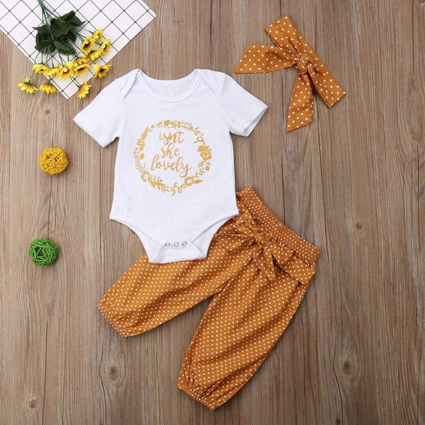 Newborn Baby Girl's Isnt She Lovely Outfit Set - Perfect for Your Little Princess