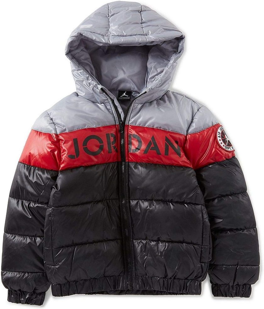 NIKE Air Jordan Colorblock Stripe Big Boys' Puffer Jacket