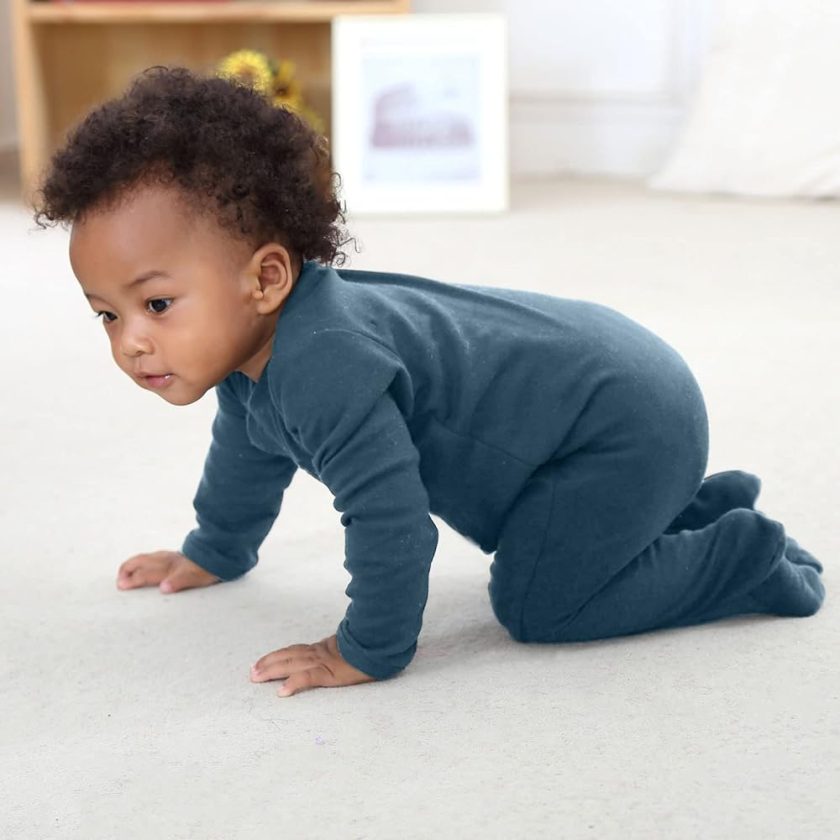 OPAWO 2 Packs Baby Footed Pajamas with Mittens Cuffs