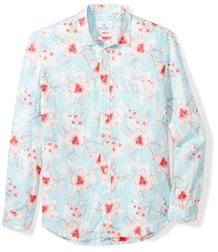 Palms Men's Relaxed-Fit Long-Sleeve 100% Linen Reverse Print Shirt ...