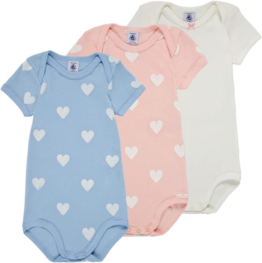 Petit Bateau 3 Pack S/S Girls Bodysuits Style