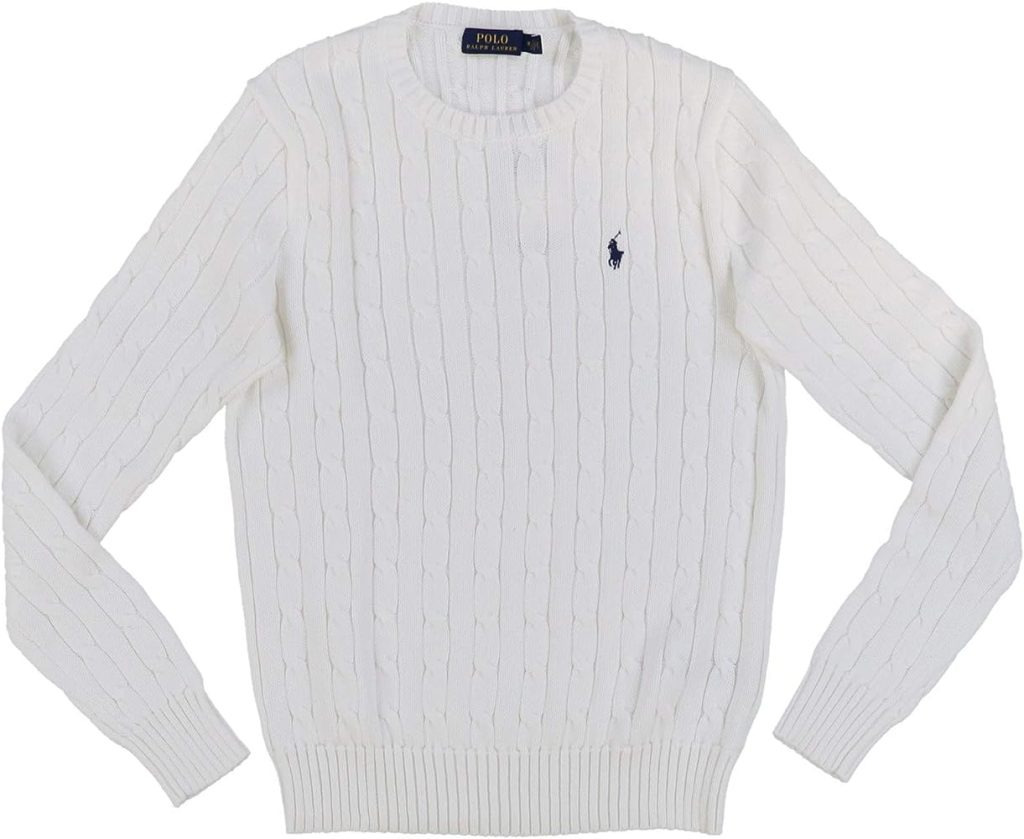 Polo Ralph Lauren Womens Rolled Crew Neck Cable Knit Sweater Clout ...