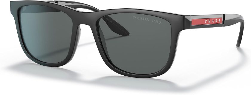 Prada Linea Rossa Men's Black Rubber/Grey Polarized