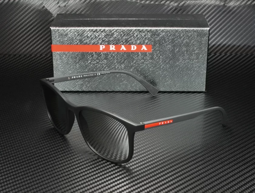 Prada Linea Rossa  Men's Black Rubber/Light Grey Mirror Silver One Size