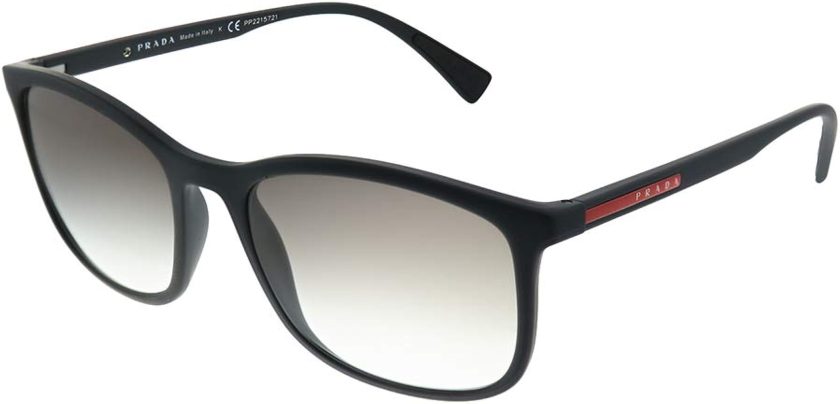 Prada Sport Black Rubber Rectangle Sunglasses Lens Categor