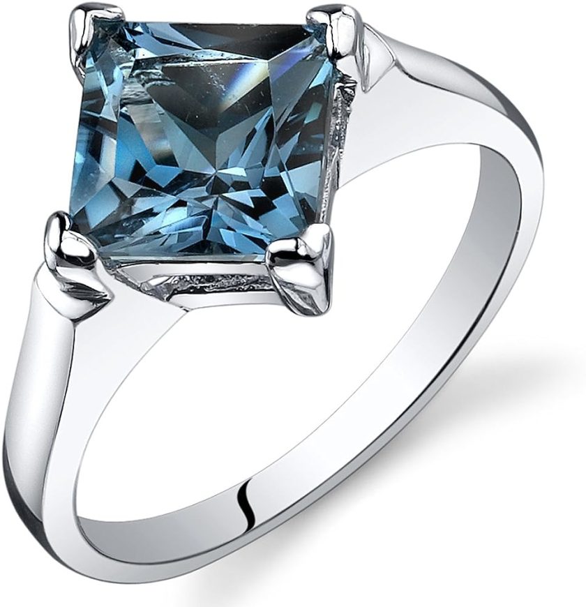 Prince Cut 4.00 carats Sterling Silver Rhodium Finish Swiss Blue Topaz