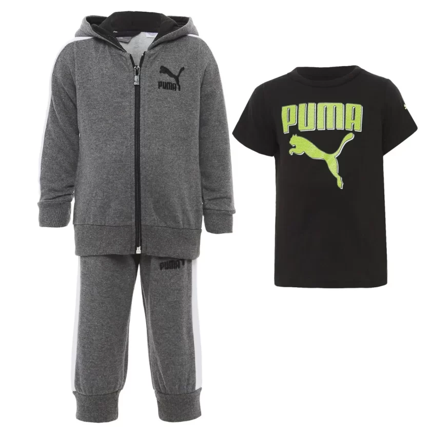 PUMA Baby Boys' Fleece Zip Up Hoodie Set