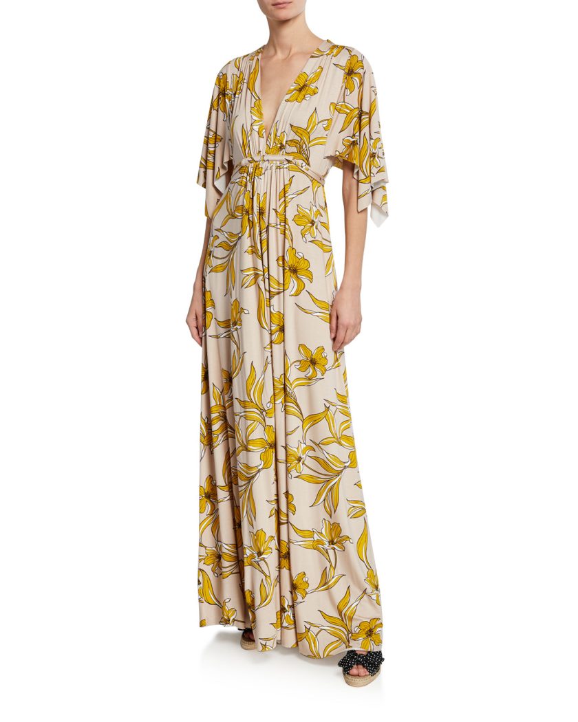 Rachel Pally Women's Long Caftan Dress, Striped Lily, L