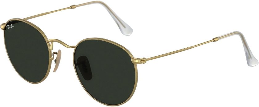 Ray-Ban Metal Unisex Round Sunglasses, Gold, 51.2 mm