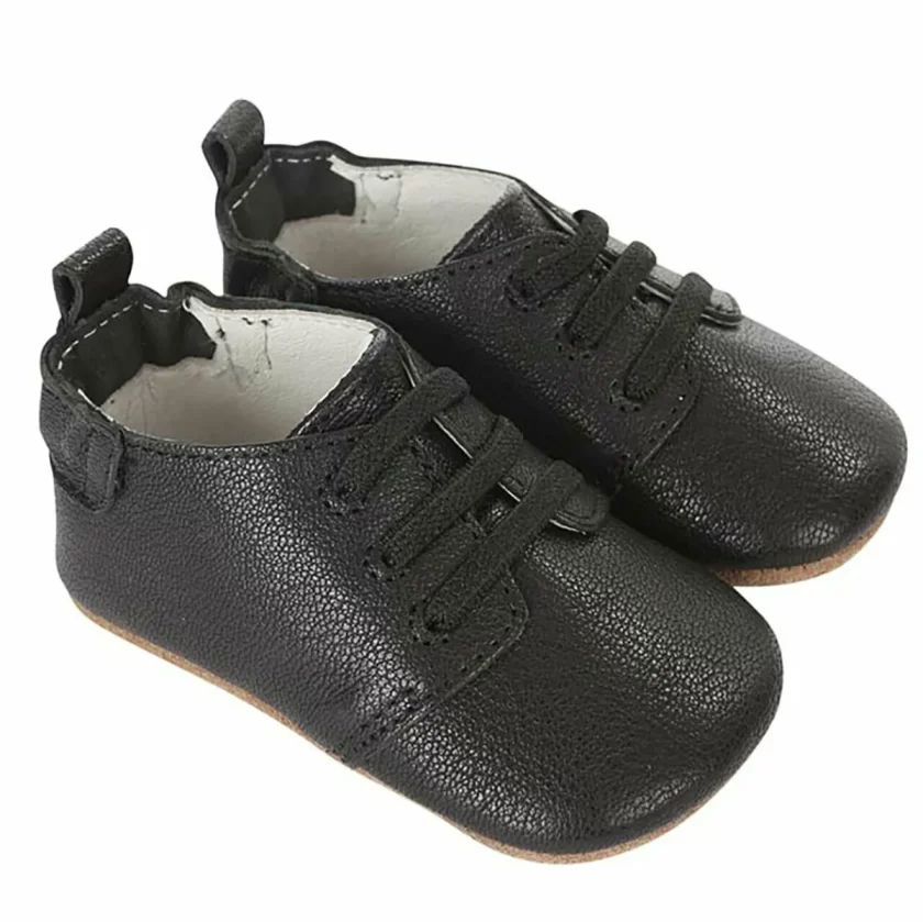 Robeez Boys Oxford Crib Shoe, Owen-Black