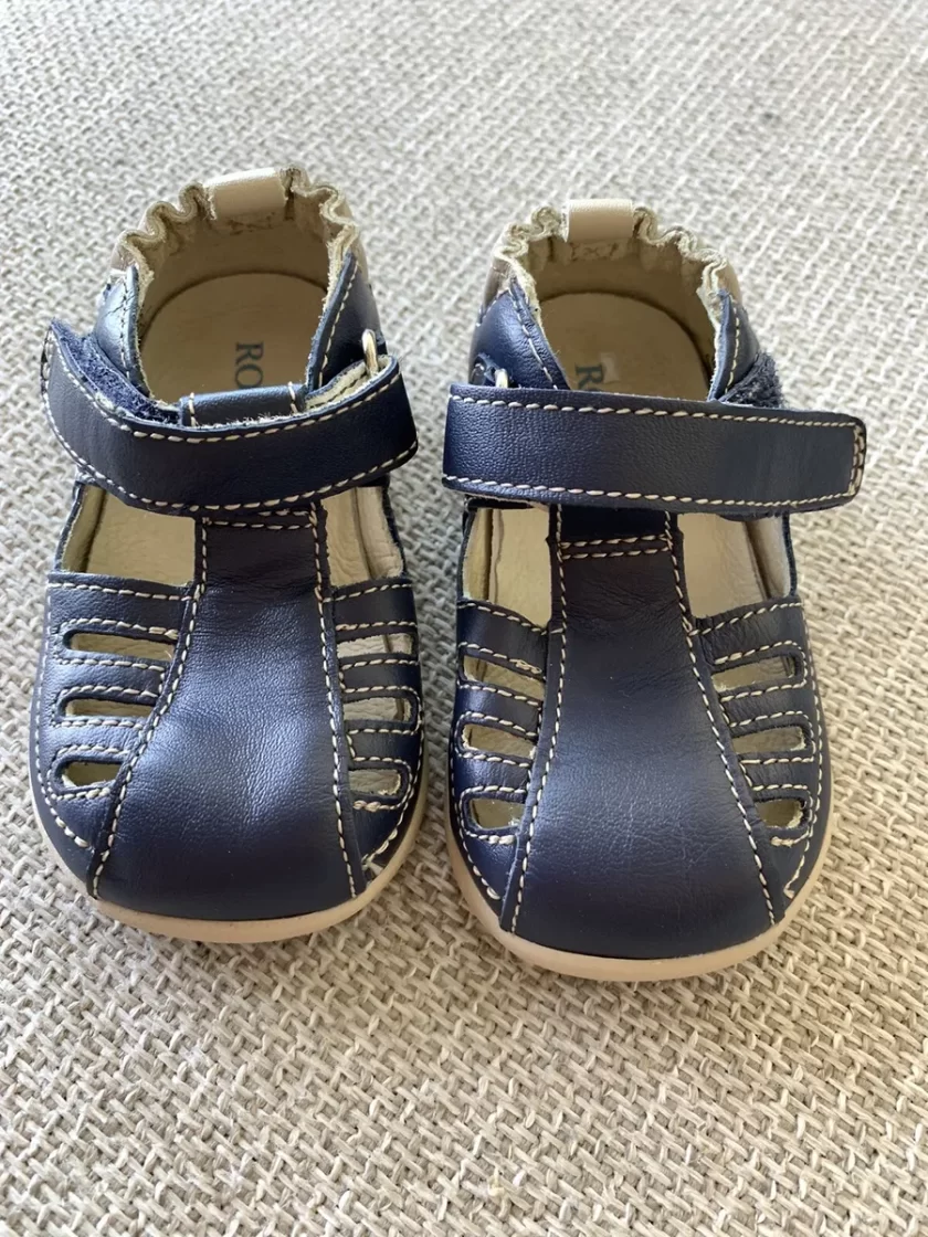 Robeez Fisherman Soft Sole Sandal (Infant),Navy