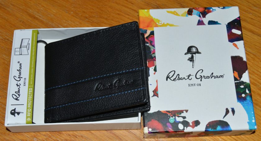 Robert Graham Capua Leather Trim Bi-Fold Wallet Navy