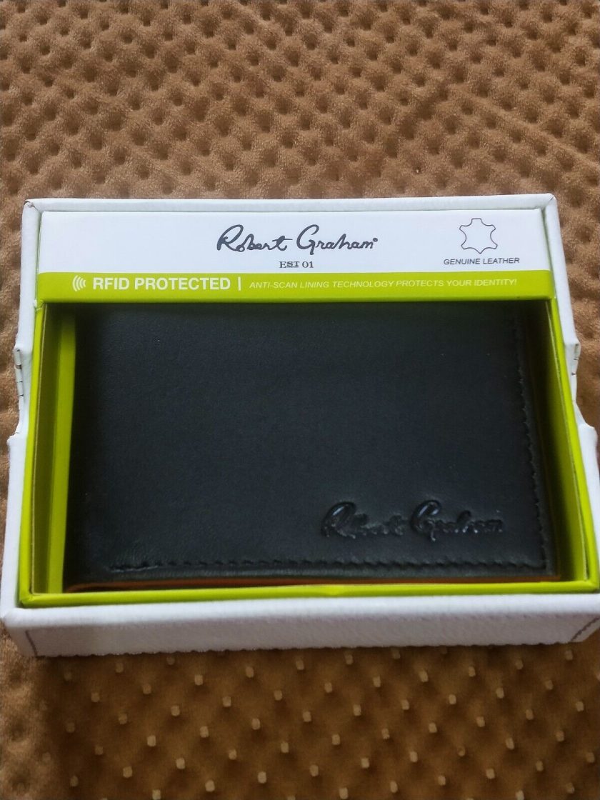 Robert Graham Men's Rumford RFID ID Protection Card Case Wallet Black
