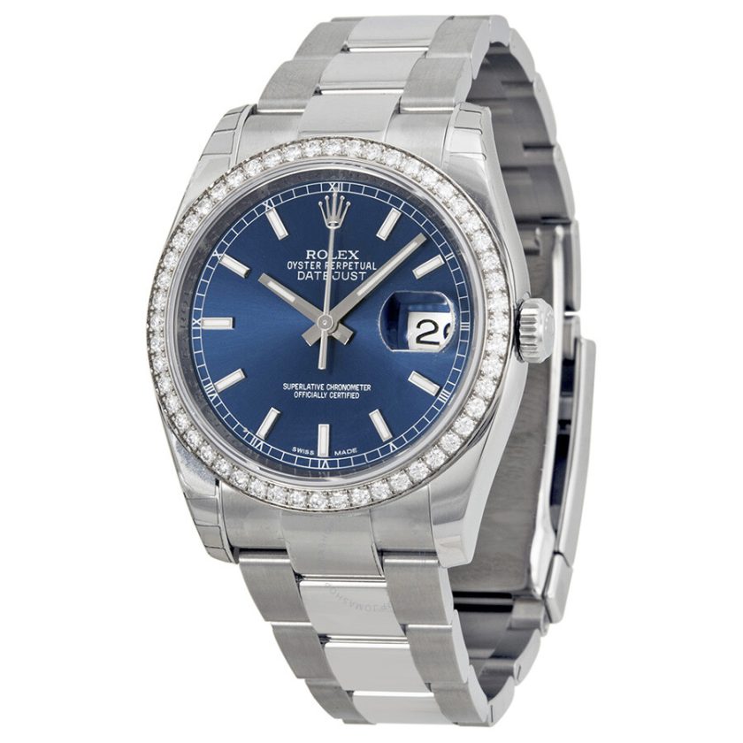 Authentic Rolex Datejust 36mm Men's Watch – Pink Floral Dial, Smooth Bezel & Oyster Bracelet