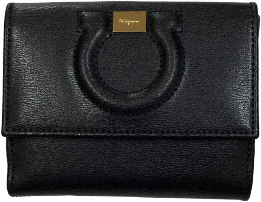 Salvatore Ferragamo 100% Leather Black Women's Bifold Wallet