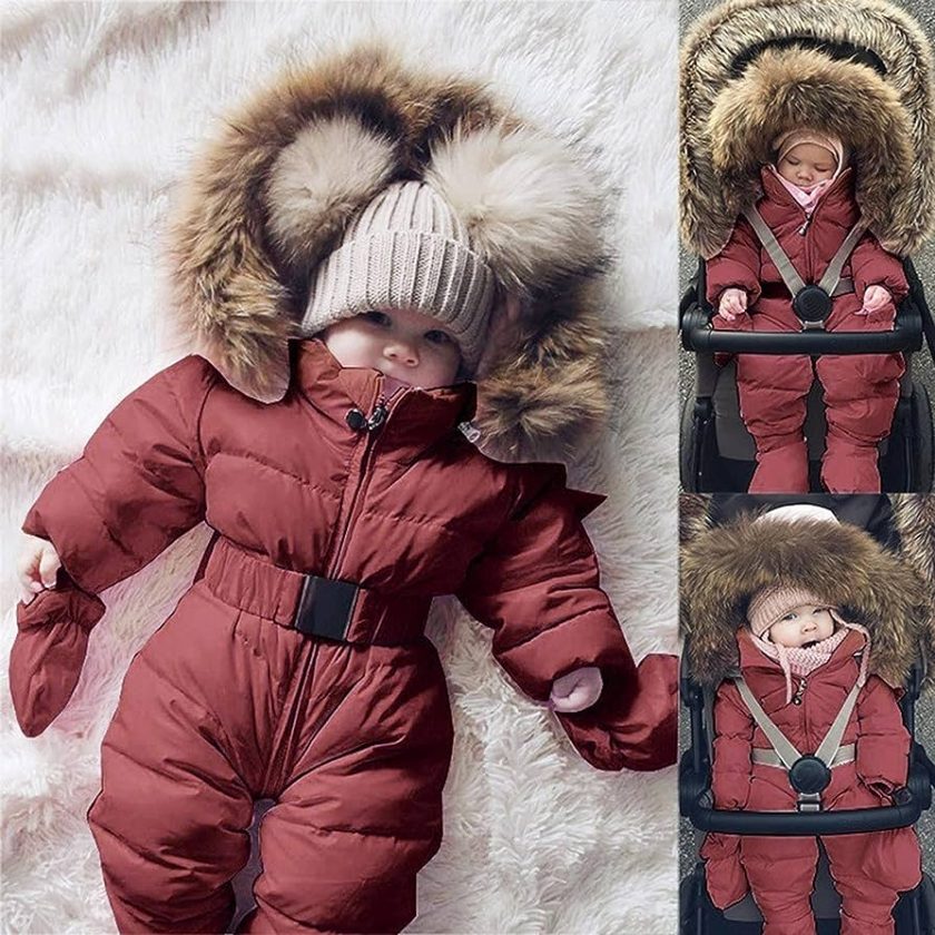 Snow Wear Cotton Warm Outerwear Coat Childrens Overalls Romper Kids