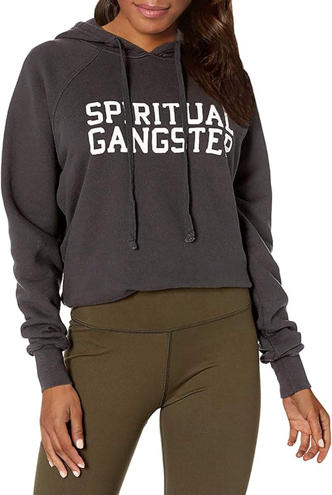 Spiritual Gangster Womens Varsity Classic Raglan Hoodie, Vintage Black ...