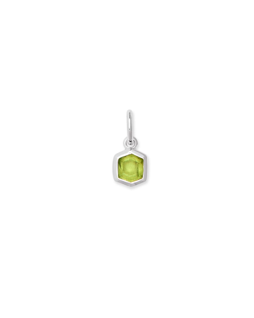 Sterling Silver Green Peridot Pendant Charm Necklace