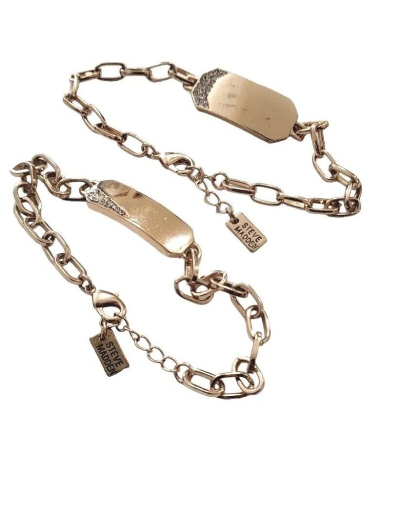 Steve Madden Women's Oval Link Yellow Gold-Tone Bracelet