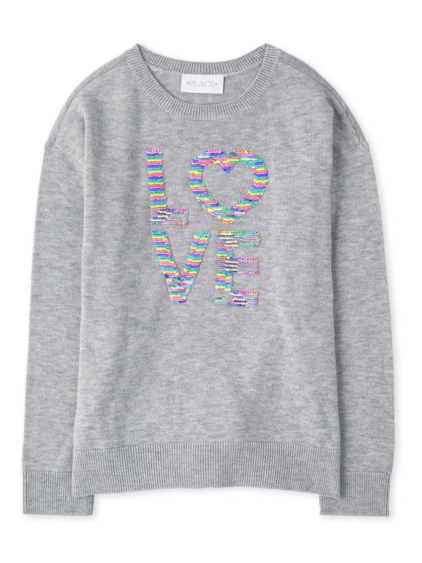 The Children's Place Big Girls' Crossback Graphic Sweater Knit, Tranqilblu, S (5/6)
