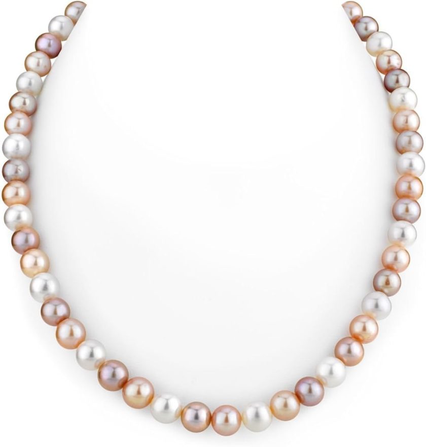 THE PEARL SOURCE 14K Gold 7-8mm AAA Quality Multicolor Freshwater