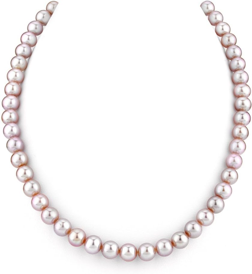 THE PEARL SOURCE 14K Gold 7-8mm AAAA Quality Pink Freshwater